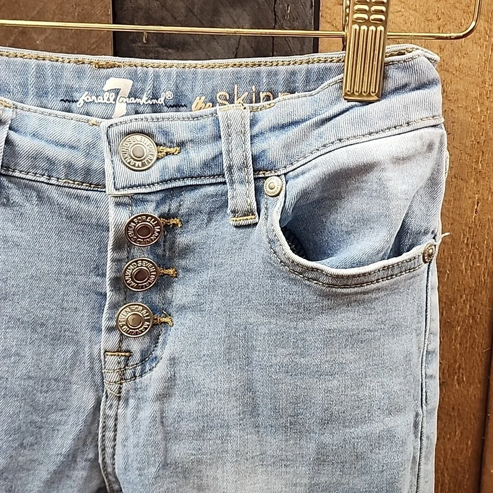 7 for All Mankind Girls Skinny Jeans Size 10 With Adjustable Waist.